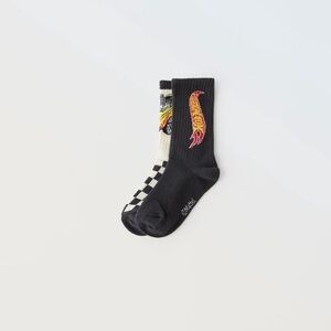 Zara Black and Cream Hot Wheels Socks